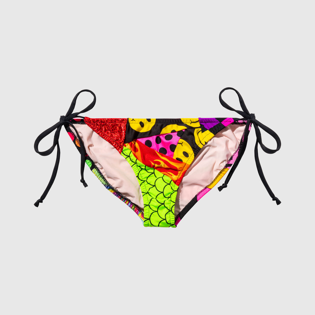 XSMALL - the 'mixed print' string bikini bottom