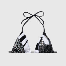 Load image into Gallery viewer, the &#39;black + white&#39; triangle bikini top
