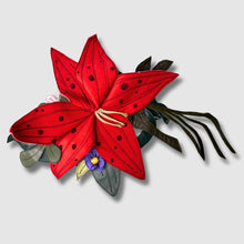 Load image into Gallery viewer, red lily brooch
