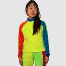 Load image into Gallery viewer, neon + fuzzy color blocked sweatshirt *NEW RELEASE*
