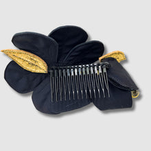 Load image into Gallery viewer, black floral hair comb
