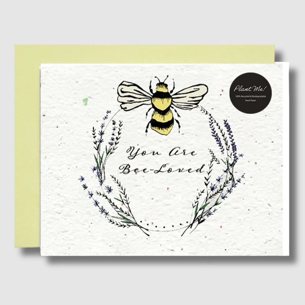 you are bee-loved: eco-friendly seed paper plant-able card