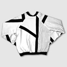 Load image into Gallery viewer, in-stock holiday - SIZE: S/M - white + black stripes bomber
