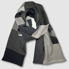 Load image into Gallery viewer, preloved gray &#39;all-over reroll&#39; scarf
