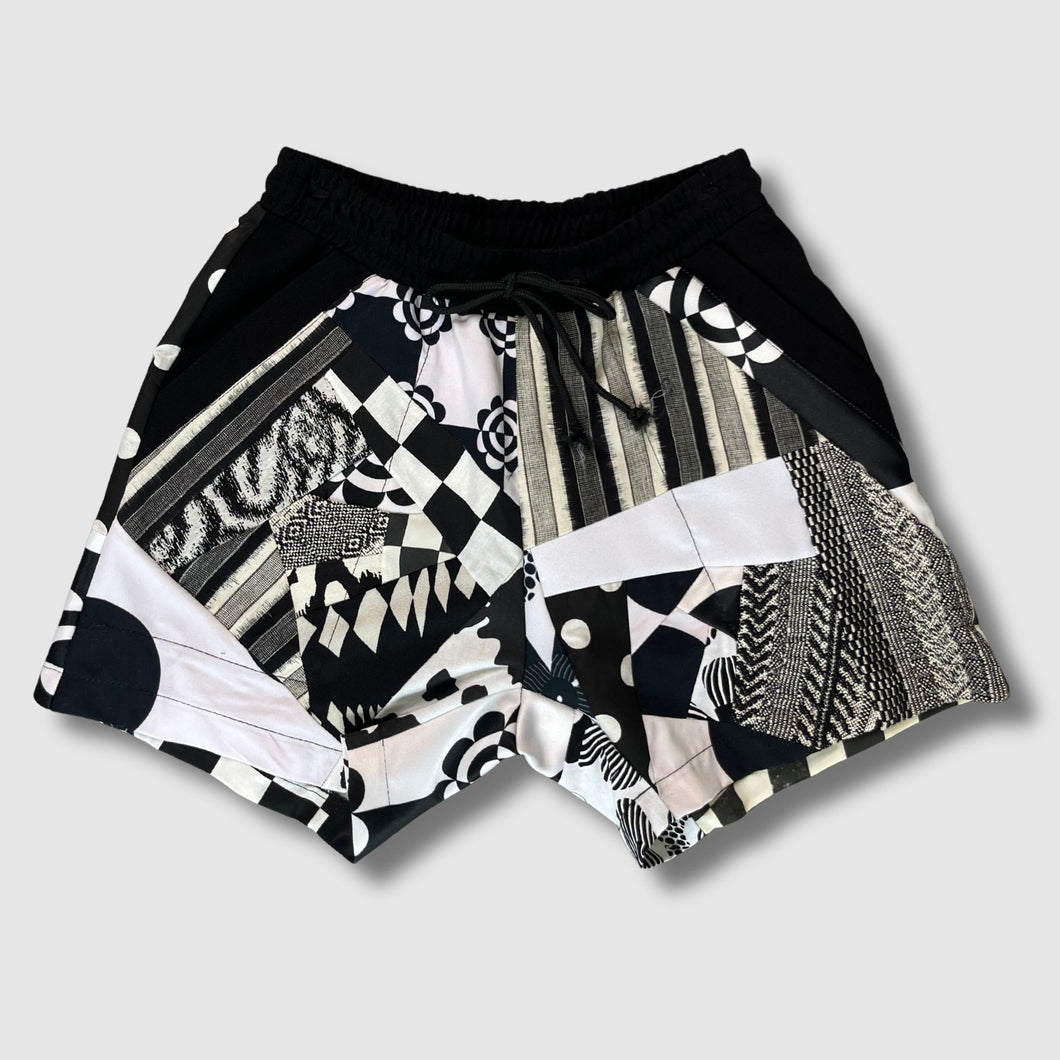 black and white 'all-over reroll' short (s)