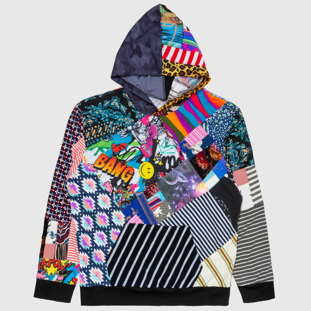mixed print 'all-over reroll' hoodie