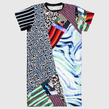 Load image into Gallery viewer, mixed print &quot;all-over reroll&#39; short sleeve long tee shirt
