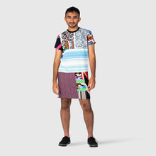 Load image into Gallery viewer, mixed print &quot;all-over reroll&#39; short sleeve long tee shirt
