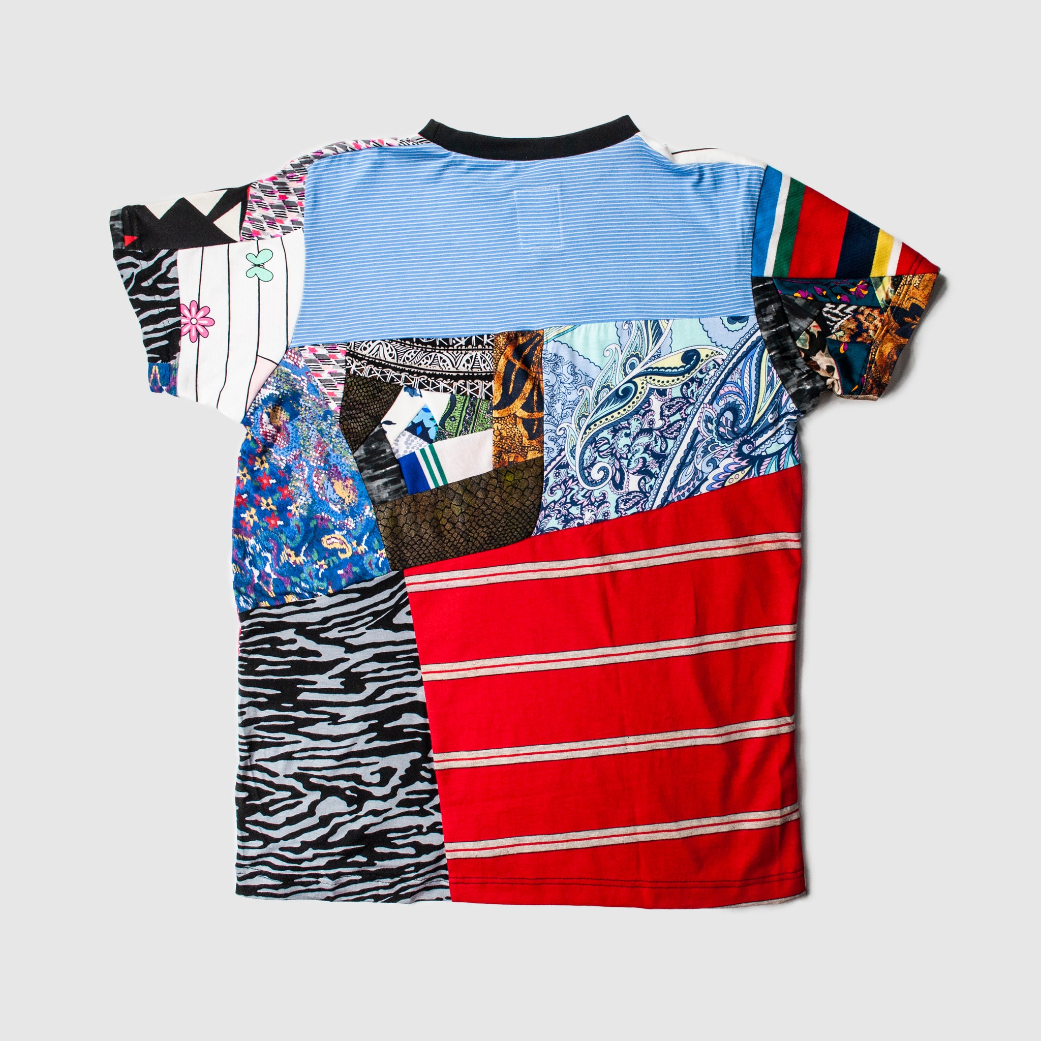 mixed print 'all-over reroll' short sleeve tee shirt – Zero Waste