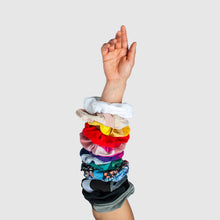 Load image into Gallery viewer, environmentally friendly scrunchies on arm made in nyc
