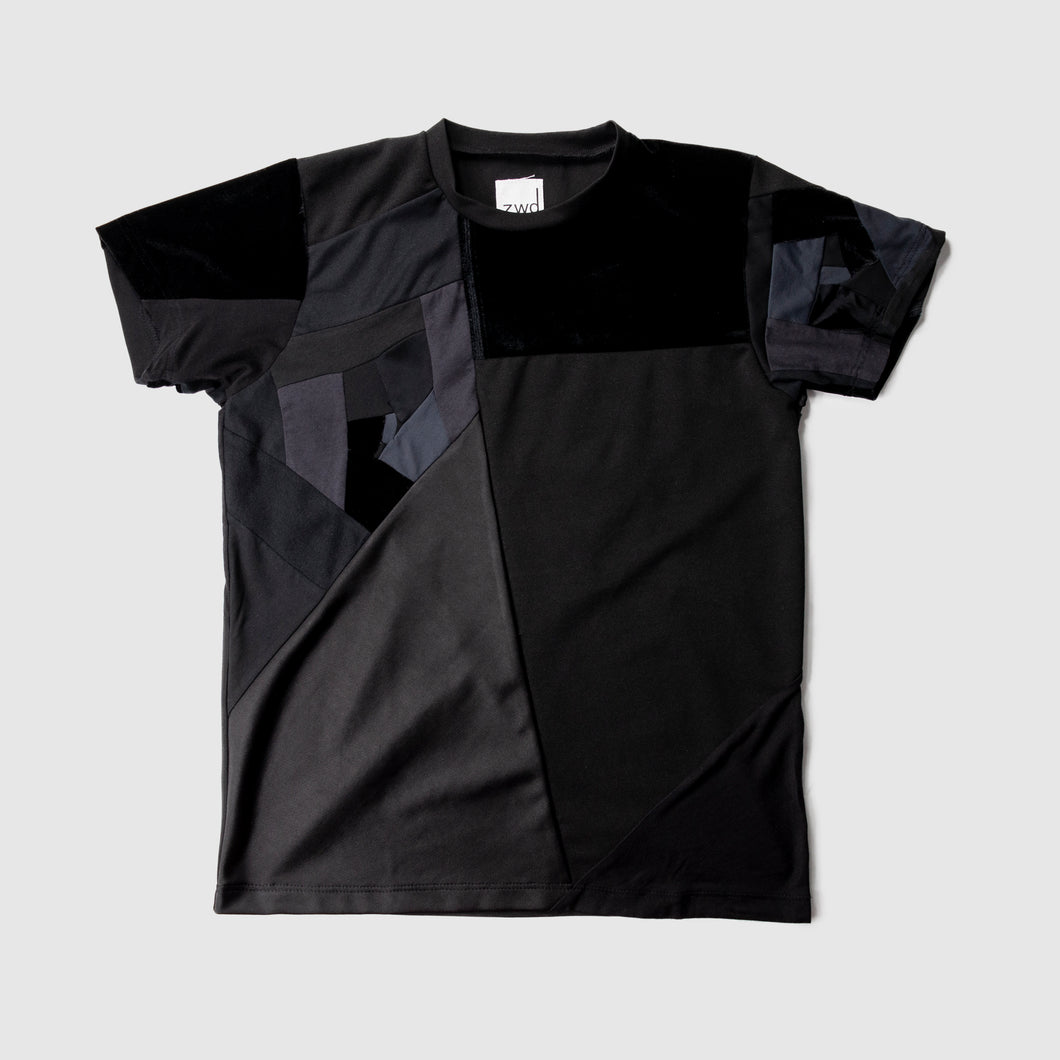 black 'all-over reroll' short sleeve tee shirt