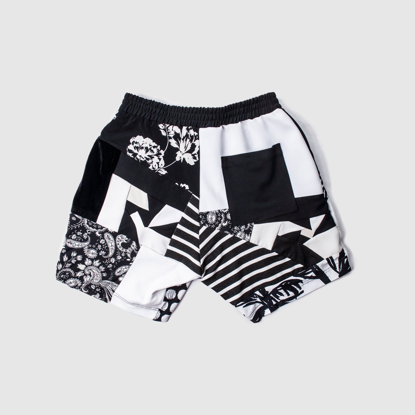 black + white 'all-over reroll' short