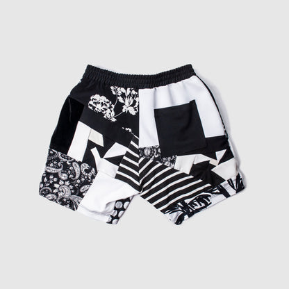 black + white 'all-over reroll' short