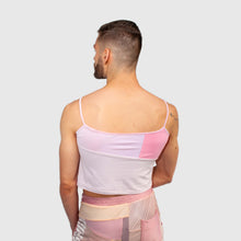 Load image into Gallery viewer, Pink &#39;all-over reroll&#39; cropped tank top
