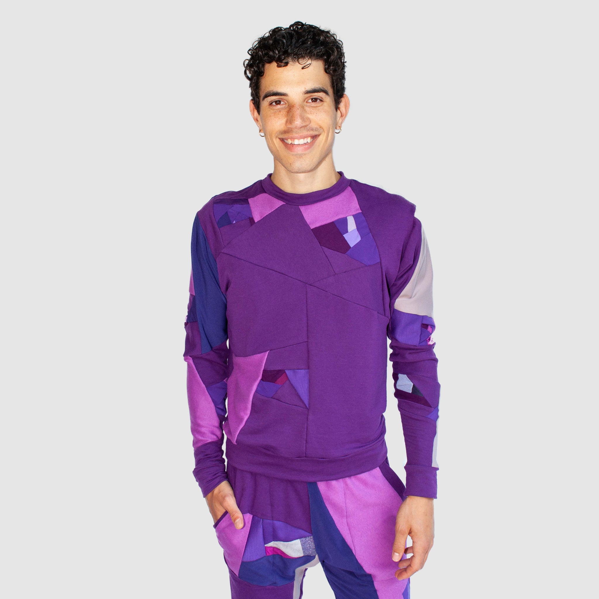 purple 'all-over reroll' sweatshirt – Zero Waste Daniel
