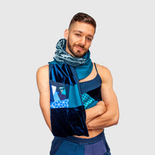 Load image into Gallery viewer, Blue &#39;all-over reroll&#39; scarf

