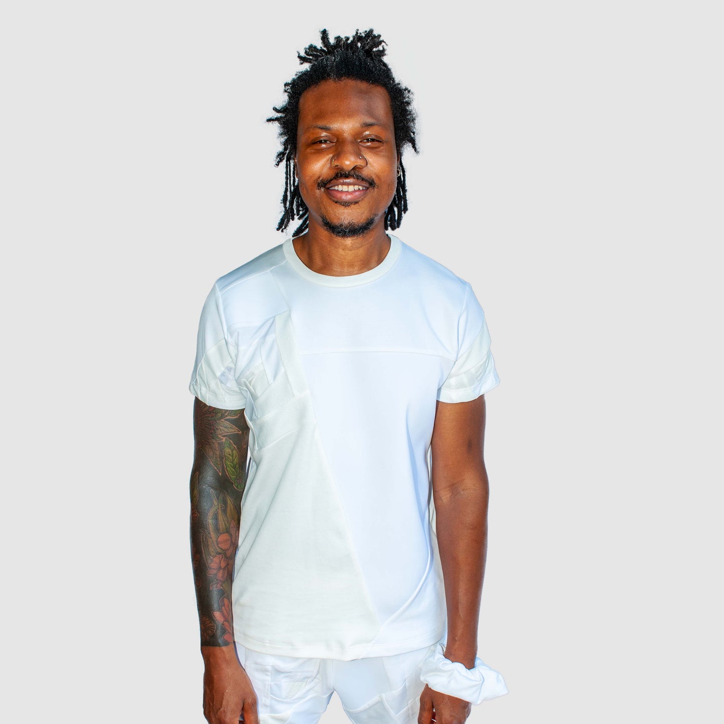 white 'all-over reroll' short sleeve tee shirt