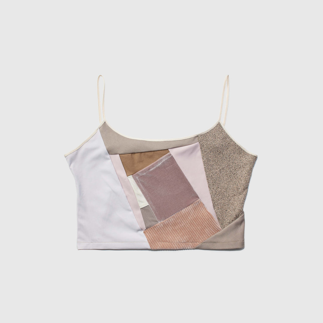 Khaki 'all-over reroll' cropped tank top