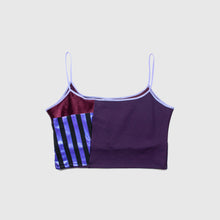 Load image into Gallery viewer, Purple &#39;all-over reroll&#39; cropped tank top
