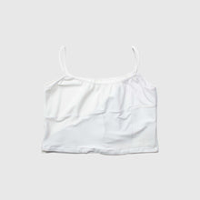 Load image into Gallery viewer, White &#39;all-over reroll&#39; cropped tank top
