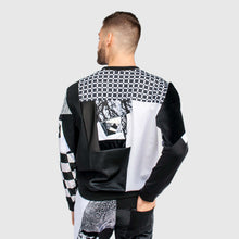 Load image into Gallery viewer, black + white  &#39;all-over reroll&#39; bundle (sweatshirt + jogger)
