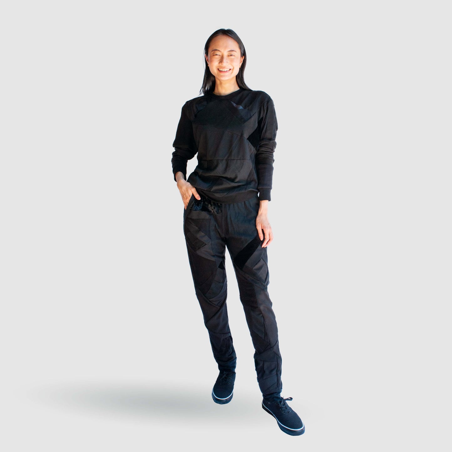 black  'all-over reroll' bundle (sweatshirt + jogger)