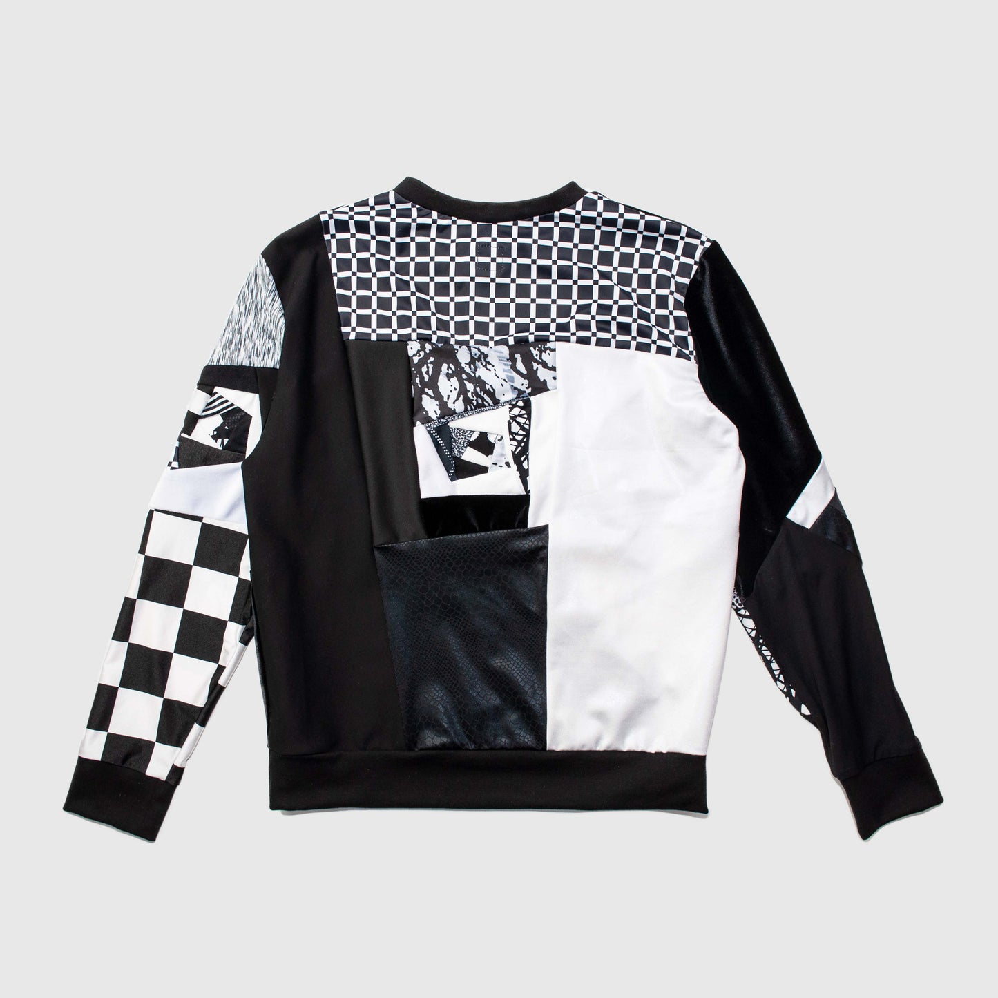 black + white 'all-over reroll' sweatshirt