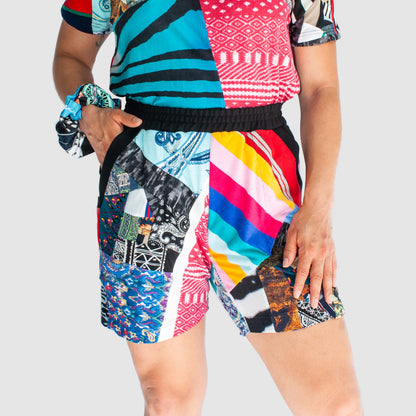 mixed print 'all-over reroll' short