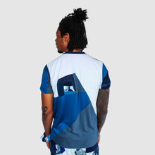 Load image into Gallery viewer, blue &#39;all-over reroll&#39; short sleeve tee shirt
