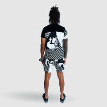 Load image into Gallery viewer, black + white &#39;all-over reroll&#39; short sleeve tee shirt
