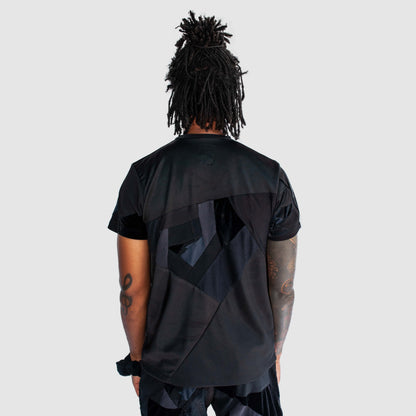 black 'all-over reroll' short sleeve tee shirt