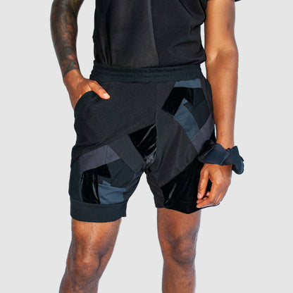 black 'all-over reroll' short