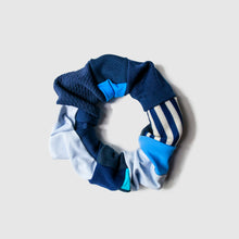 Load image into Gallery viewer, blue scrunchie made by zero waste daniel a sustainable fashion brand in ny
