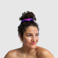 Load image into Gallery viewer, purple &#39;all-over reroll&#39; scrunchie
