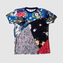 Load image into Gallery viewer, mixed print t-shirt custom made in nyc with zero waste 
