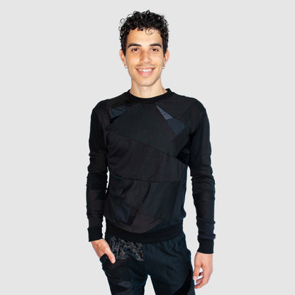 black 'all-over reroll' sweatshirt