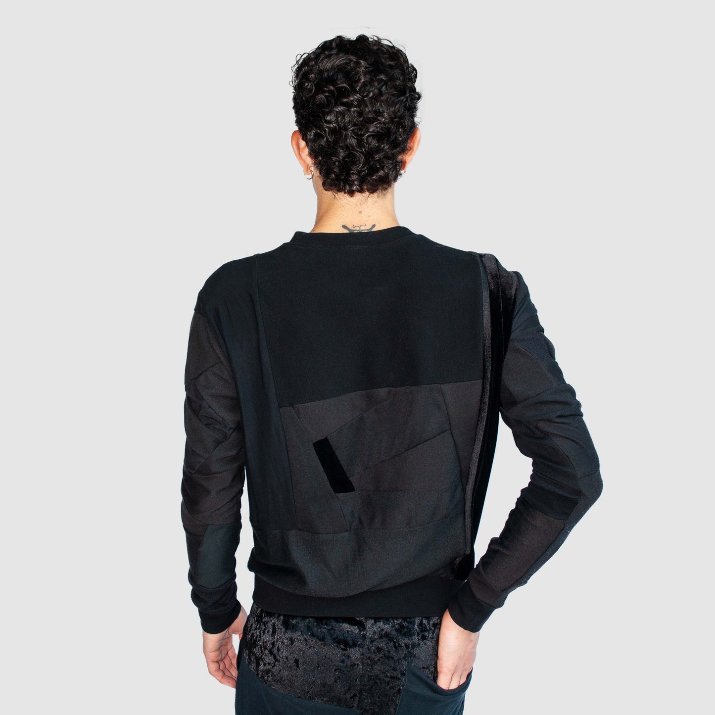 black 'all-over reroll' sweatshirt