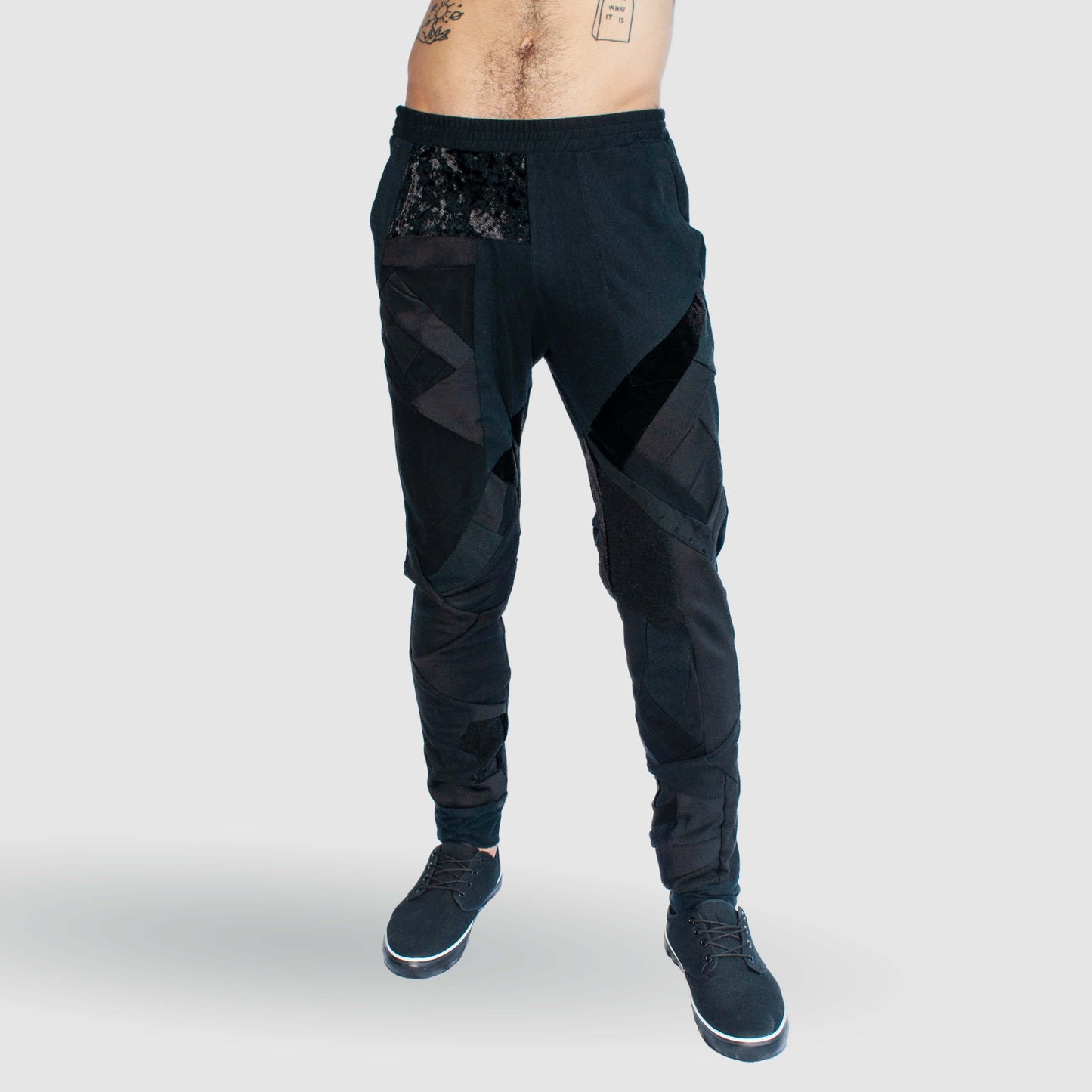 black 'all-over reroll' jogger