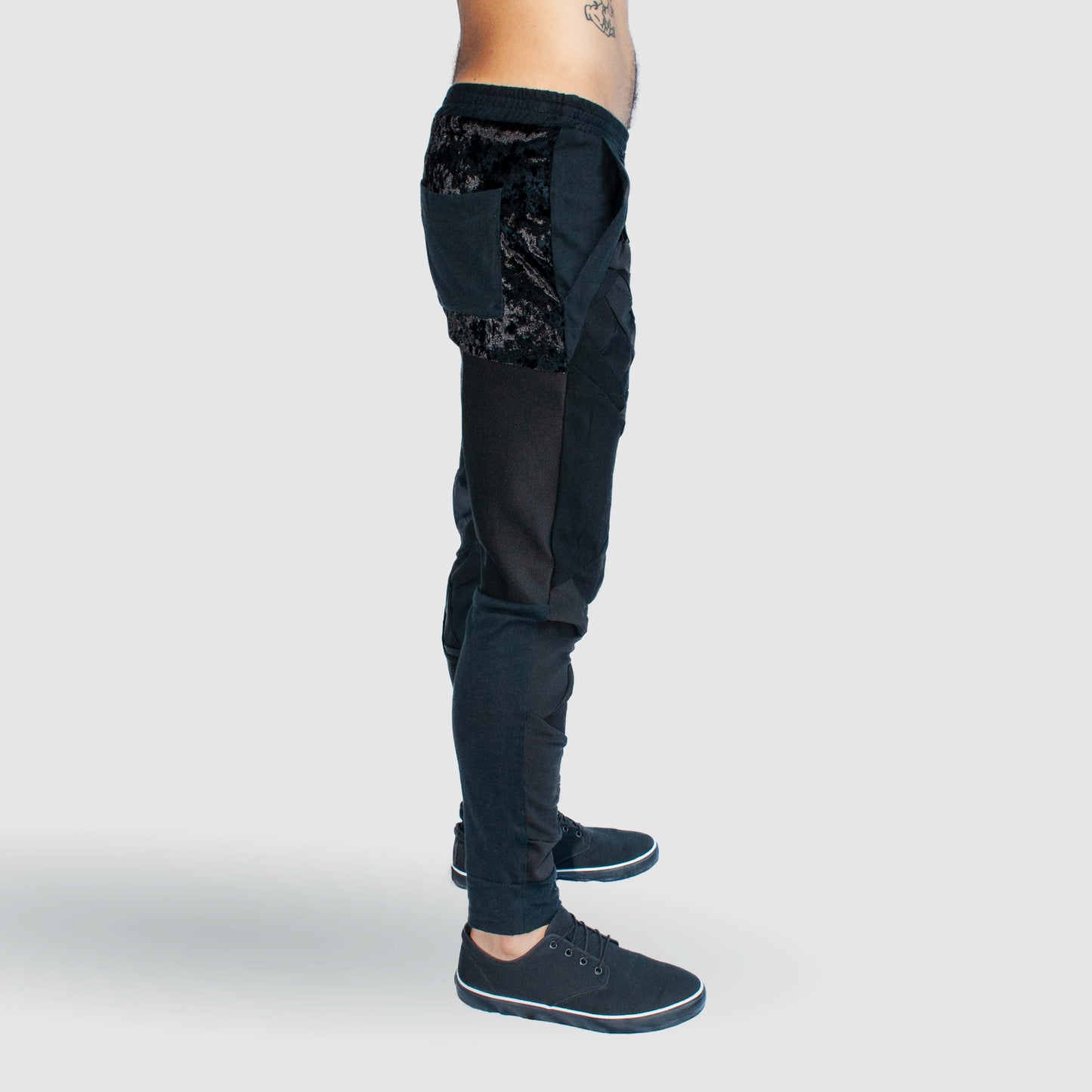 black 'all-over reroll' jogger